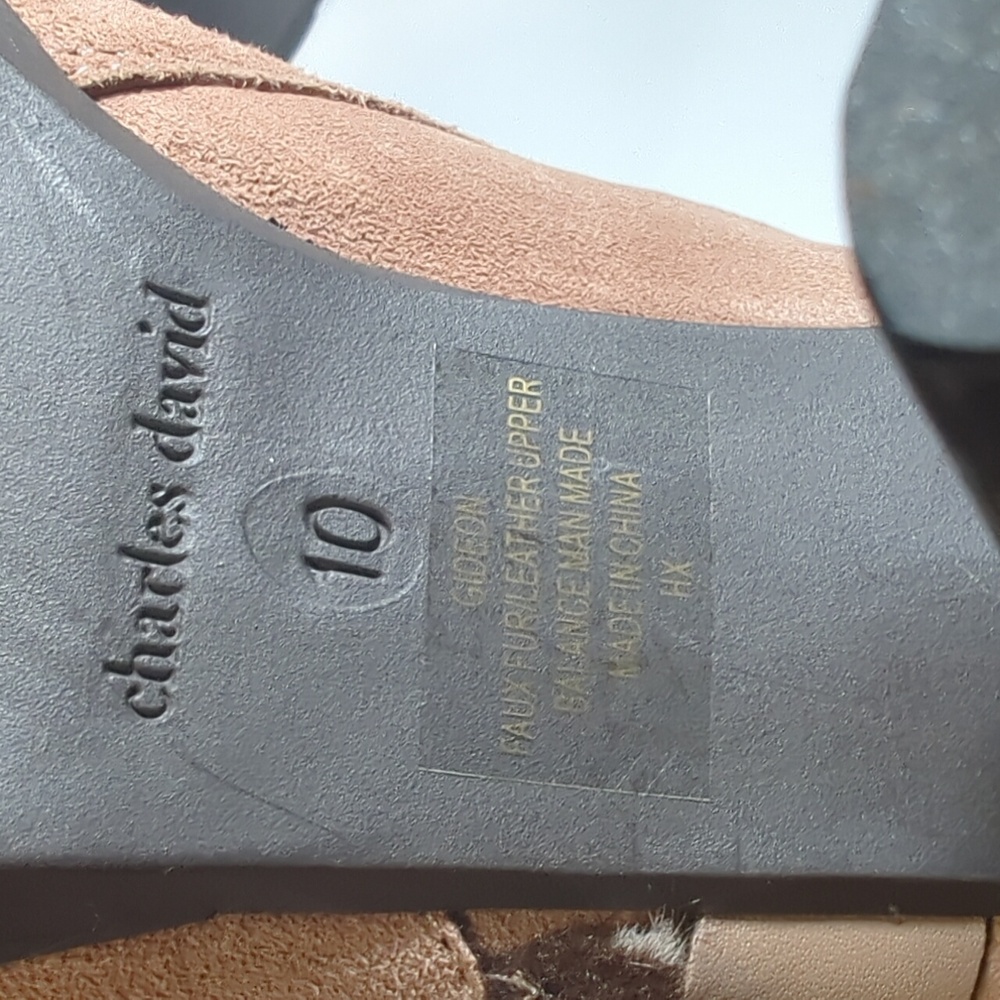 Charles David Gideon Suede Leather Heeled Boots Size 10 - Picture 14 of 16